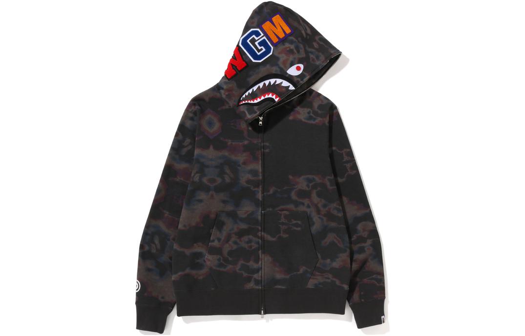 BAPE Shark Logo Print Hoodie Black (SS23 ) 0ZXSWM115011K