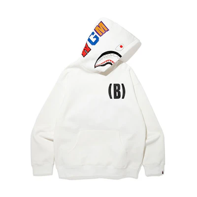 BAPE Shark Logo Print Solid Color Hoodie Men 0ZXSWMSWFW05F