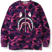 Bape Shark LS Tee Purple Bape Shark LS Tee Purple