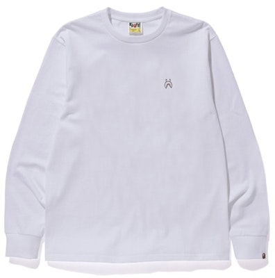 BAPE 鲨鱼一字长袖T恤 白色 Buy BAPE 鲨鱼一字长袖T恤 白色
