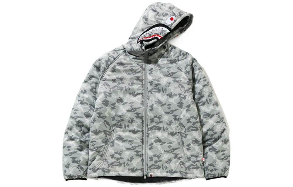 BAPE Shark Patch Digital Camo Zip-Up Hoodie Jacket 0ZXJKM141007F