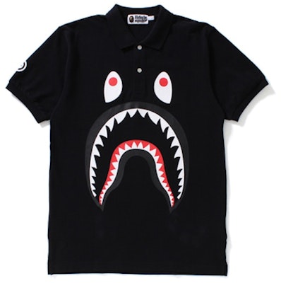 BAPE Shark Polo Black Buy BAPE Shark Polo Black