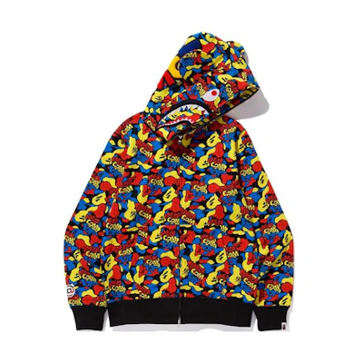 BAPE Shark Print Full-Zip Hoodie Unisex 0ZXSWM115902D