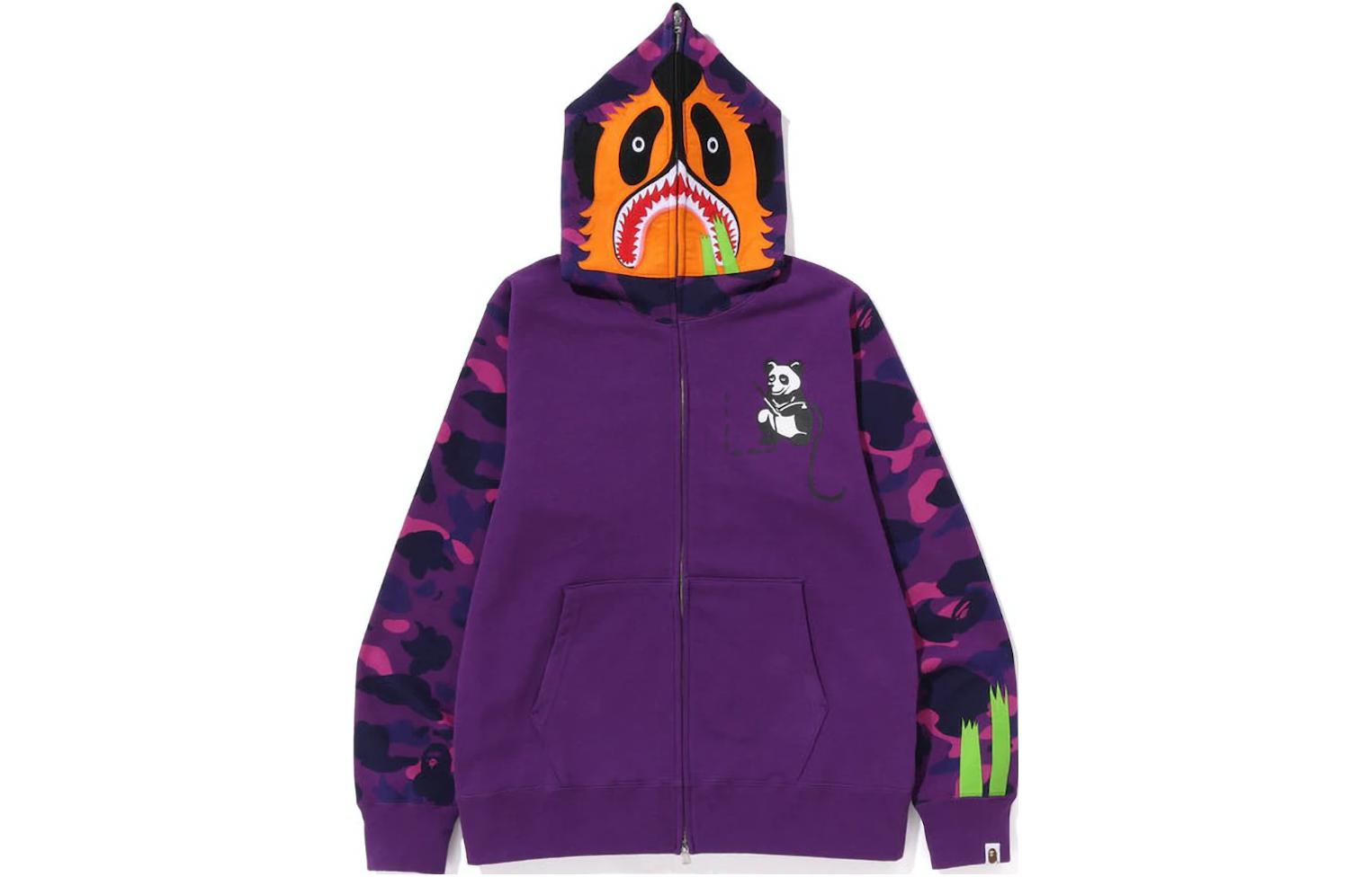 BAPE Shark Print Zip-Up Hoodie Jacket for Men 1J20-115-004