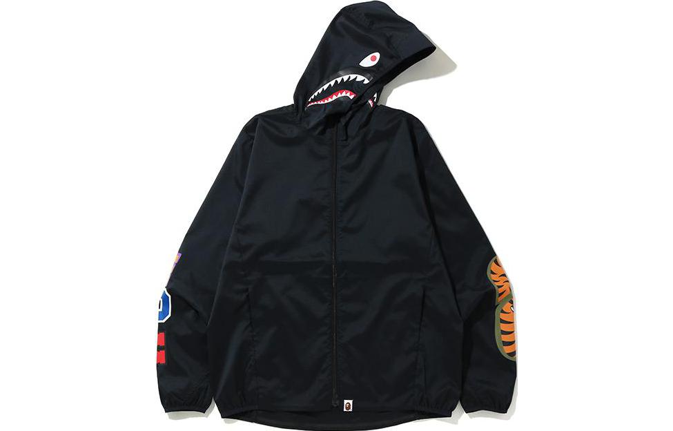 BAPE Shark Printed Letter Logo Hoodie Jacket for Men 0ZXJKM10003XE