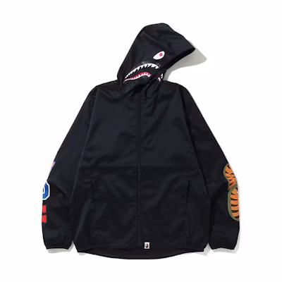 BAPE Shark Printed Letter Logo Hoodie Jacket for Men 0ZXJKM10003XE