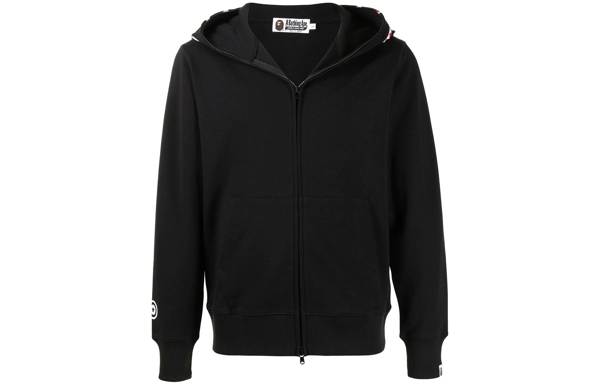 BAPE Shark Printed Zip Hoodie Jacket Black 1G80115011BLK