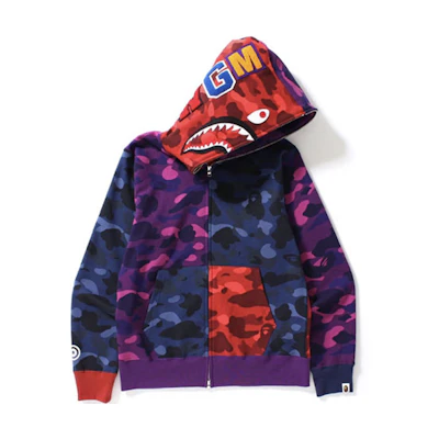 BAPE Shark Series Full-Zip Hoodie Jacket Colorblock Design 1H20-115-012