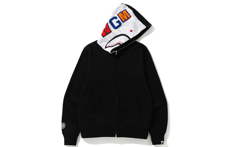 BAPE Shark Series Glow-in-the-Dark Letter Print Zip-Up Hoodie Unisex 0ZXSWM15008XD