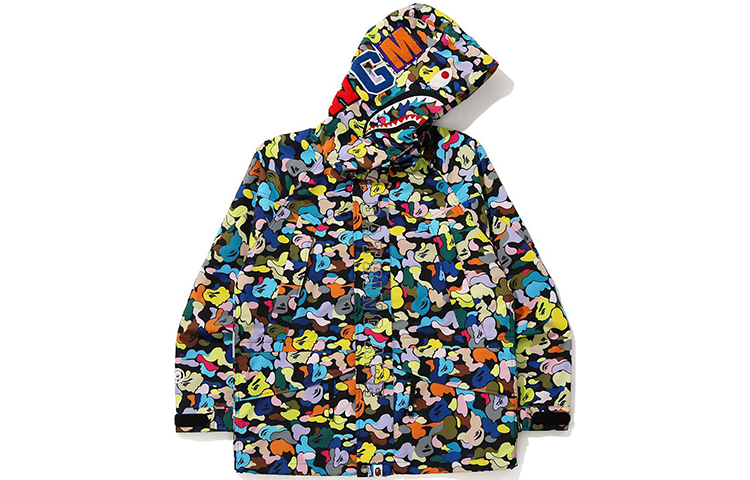 BAPE Shark Series Multi-color Camo Shark Jacket Unisex 1G80-141-017