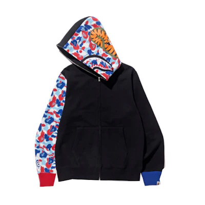 BAPE Shark Series Paris Exclusive Zip-Up Hoodie Black Unisex 001ZPD701034X