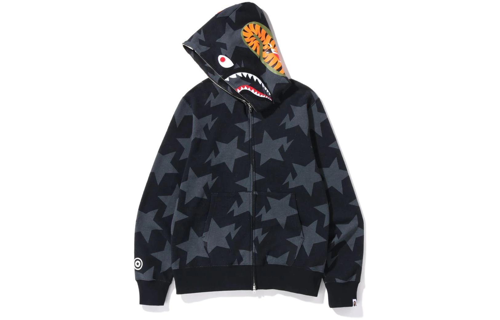 BAPE Shark Series Sta Pattern Full Zip Hoodie Star Print Hoodie Autumn 1I30-115-002