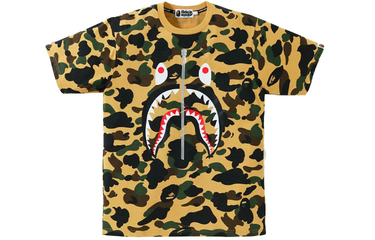 BAPE Shark Series Yellow Graphic Print Short Sleeve T-Shirt for Men. 1F80-109-003 圖 2