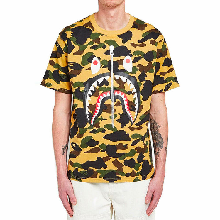 BAPE Shark Series Yellow Graphic Print Short Sleeve T-Shirt for Men. 1F80-109-003 圖 4