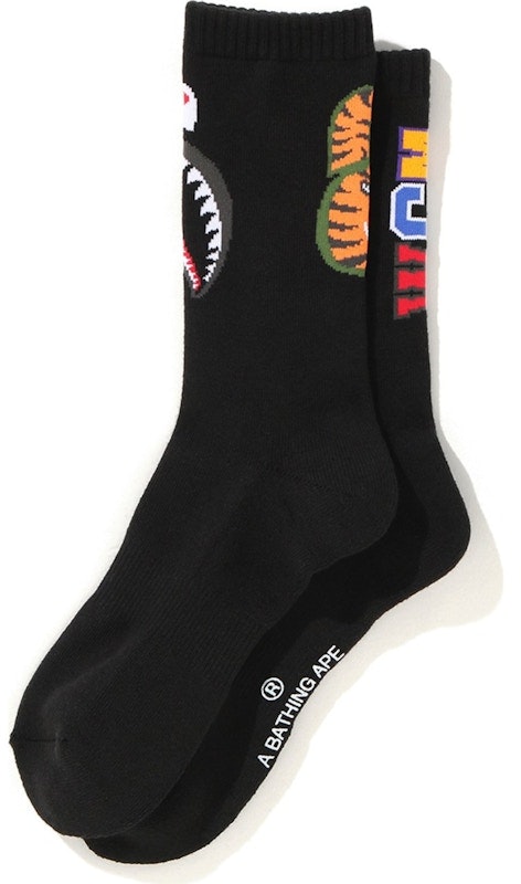 bape-shark-socks-black