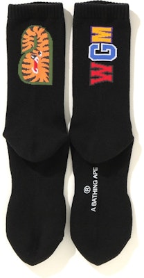BAPE Shark Socks Black Lookbook BAPE Shark Socks Black