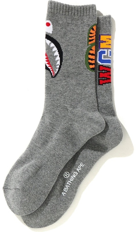 bape-shark-socks-grey