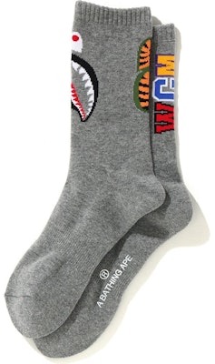 BAPE Shark Socks Grey Buy BAPE Shark Socks Grey