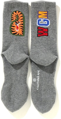 BAPE Shark Socks Grey Lookbook BAPE Shark Socks Grey