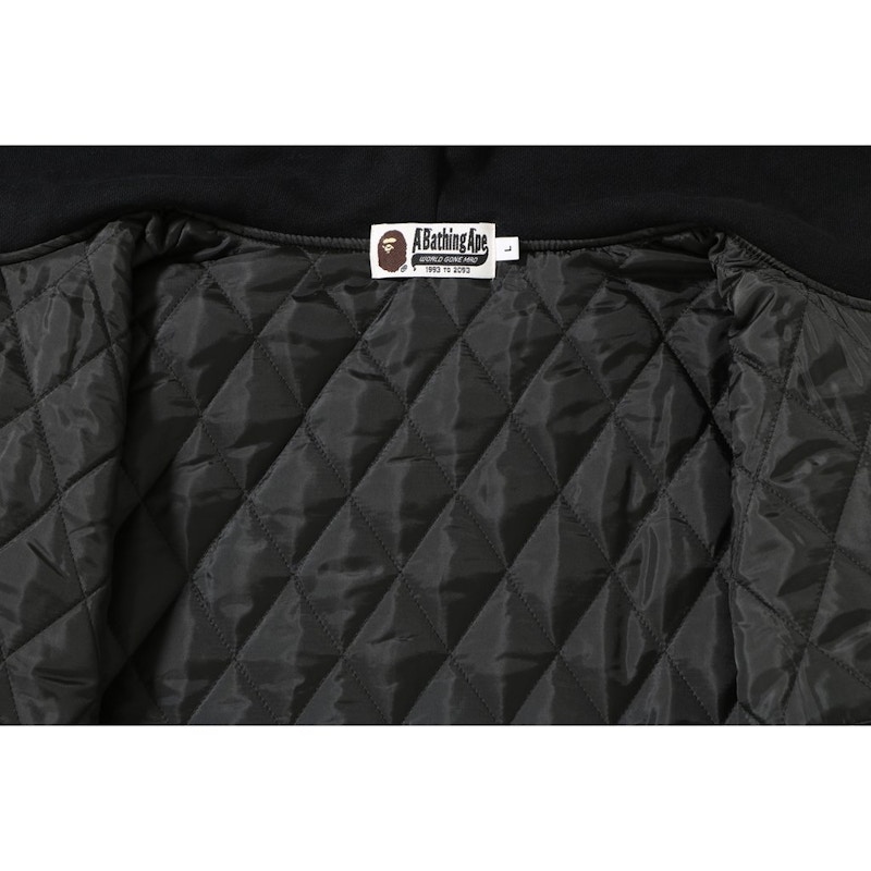 Bape Shark Sweat Varsity Hoodie Jacket Black Grey 圖 3