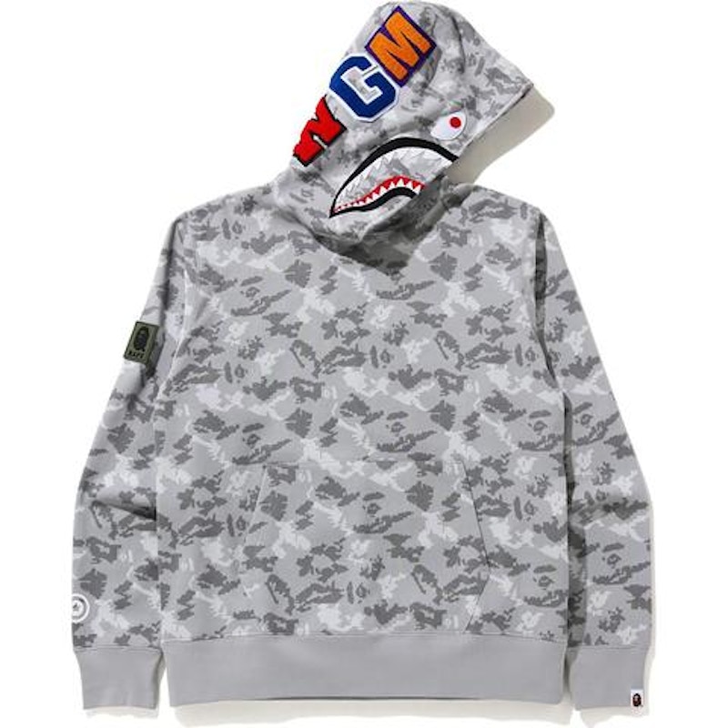 Buy Bape Shark Hoodie Pullover Grey