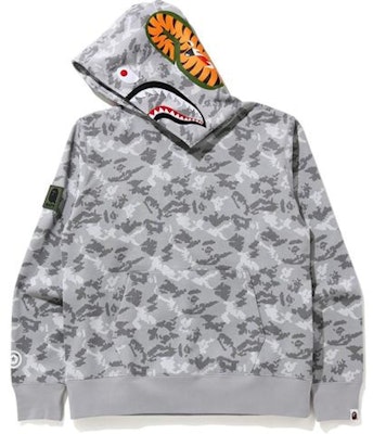 Bape鲨鱼宽松连帽卫衣灰色 Order Bape鲨鱼宽松连帽卫衣灰色