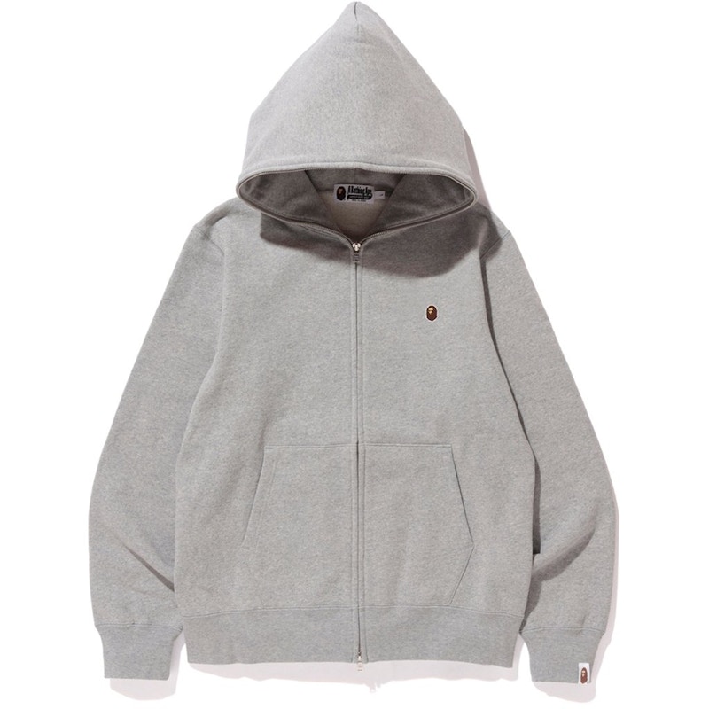 Buy Bape Silicon Ape Head Full Zip Hoodie Kelabu