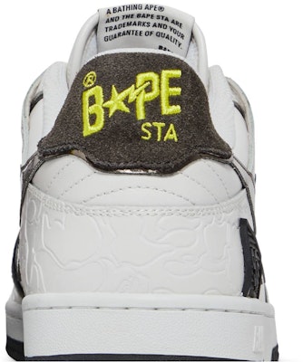 베이프 스케이트 스테이 '화이트 메탈릭 실버' 1H80191020-WHT Sizing 베이프 스케이트 스테이 '화이트 메탈릭 실버' 1H80191020-WHT