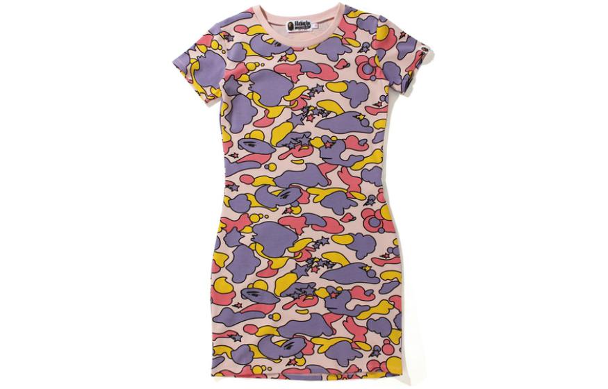 BAPE Slim Fit Camouflage Short Sleeve Pullover Dress. 0ZXDSW235501H