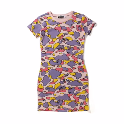 BAPE Slim Fit Camouflage Short Sleeve Pullover Dress. 0ZXDSW235501H