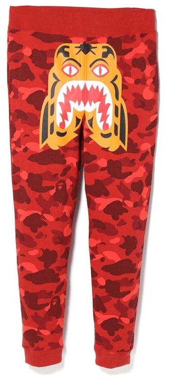 bape-slim-sweat-pants-red