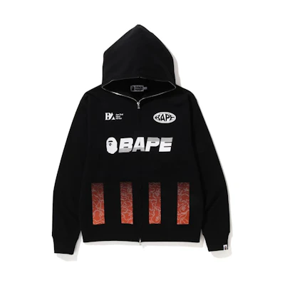 BAPE Soccer Letter Graphic Full-Zip Hoodie Black 1I80-115-001