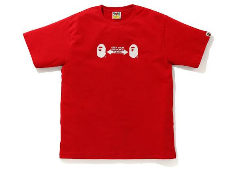 BAPE Social Distance Ape Head Tee Red