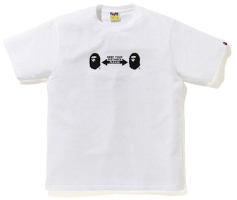 BAPE Social Distance Ape Head Tee White Buy BAPE Social Distance Ape Head Tee White