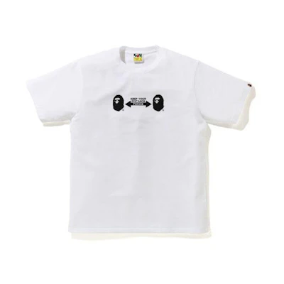 BAPE Social Distance Ape Head Tshirt White