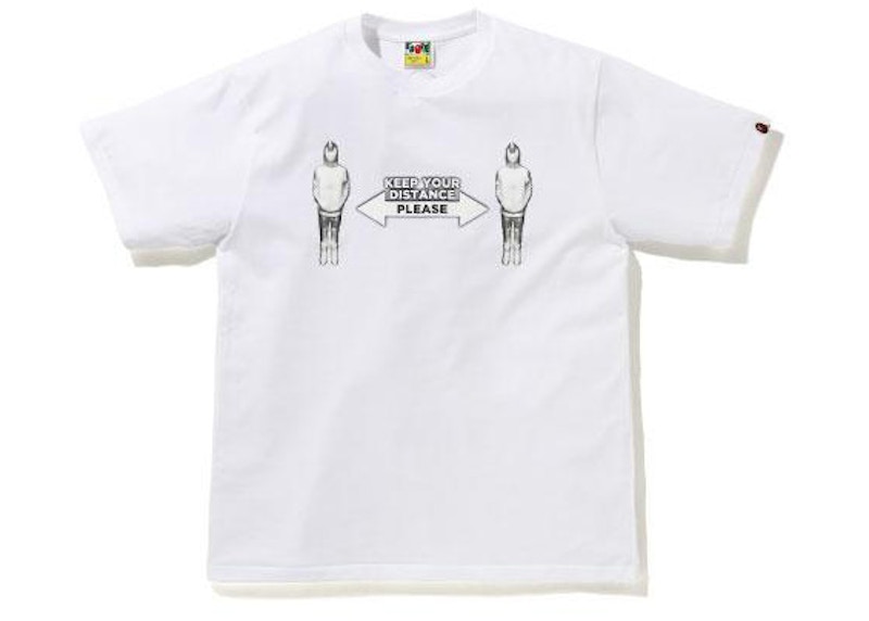 BAPE Social Distance Shark Figure Tee White
