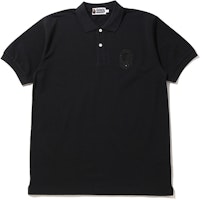 BAPE Solid Black Short Sleeve Polo Shirt for Men. 0ZXPOM112005E BAPE Solid Black Short Sleeve Polo Shirt for Men. 0ZXPOM112005E