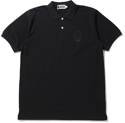 男士BAPE纯黑色短袖POLO衫 0ZXPOM112005E Order 男士BAPE纯黑色短袖POLO衫 0ZXPOM112005E