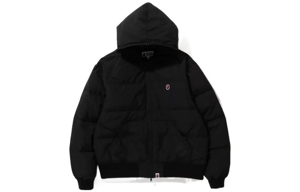 BAPE Solid Color Ape Embroidered Logo Hoodie Jacket Mens 0ZXDNM144007J