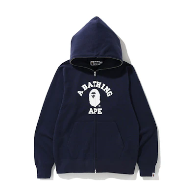 BAPE Solid Color Ape Hoodie Zip-Up Jacket Casual Wear 0ZXSWM15013XD
