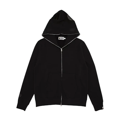 BAPE Solid Color Full Zip Hoodie Black 1I70-115-002