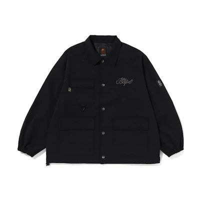 BAPE Solid Color Logo Embroidered Pocket Jacket - Casual Outerwear 7J30-140-001