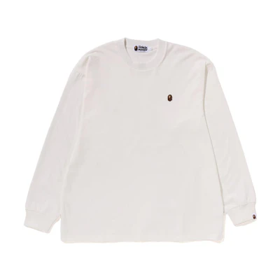 BAPE Solid Crewneck Logo Pullover Sweatshirt Beige () 1J80-111-053