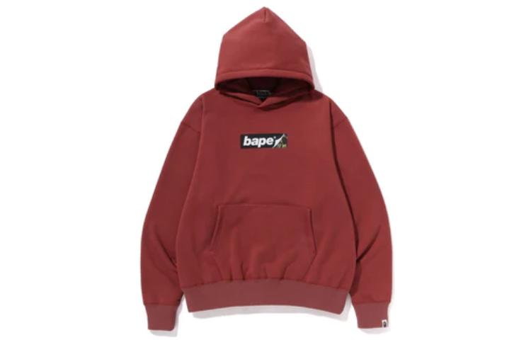 Shop BAPE Solid Letter Print Hoodie 1J20-114-005