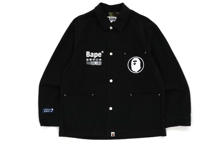 BAPE Solid Letter Printed Button-Up Jacket 1H80-140-023