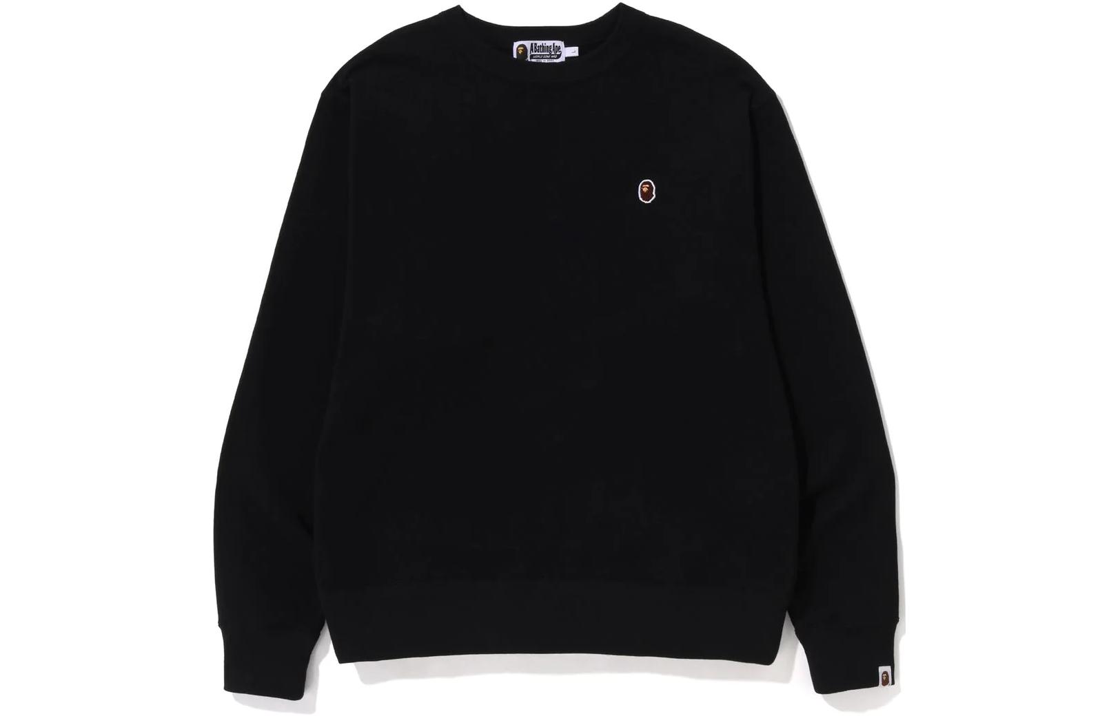 BAPE Solid Logo Patch Crewneck Long Sleeve Sweatshirt Style 1J30-113-015