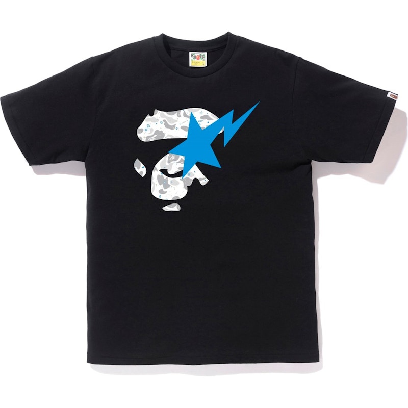 Buy Bape太空迷彩猿面Bapesta黑色短袖T恤