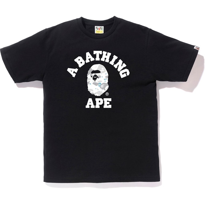 Buy Bape Space Camo College Tee Black