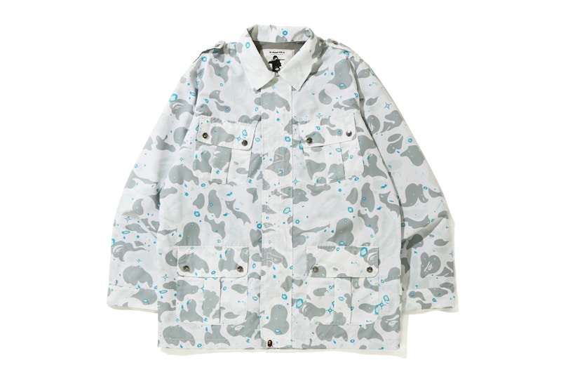 Buy Jaket Militer Camo Luar Angkasa BAPE Putih