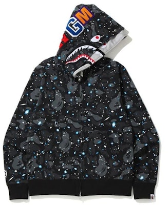 Bape Space Camo Shark Full Zip Hoodie Black Buy Bape Space Camo Shark Full Zip Hoodie Black